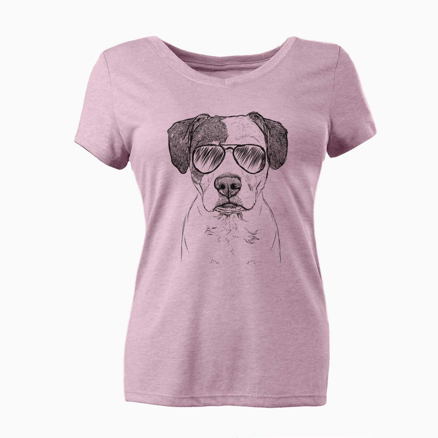 Aviator Ryleigh the Beagle Pitbull Mix - Women's V-neck Shirt