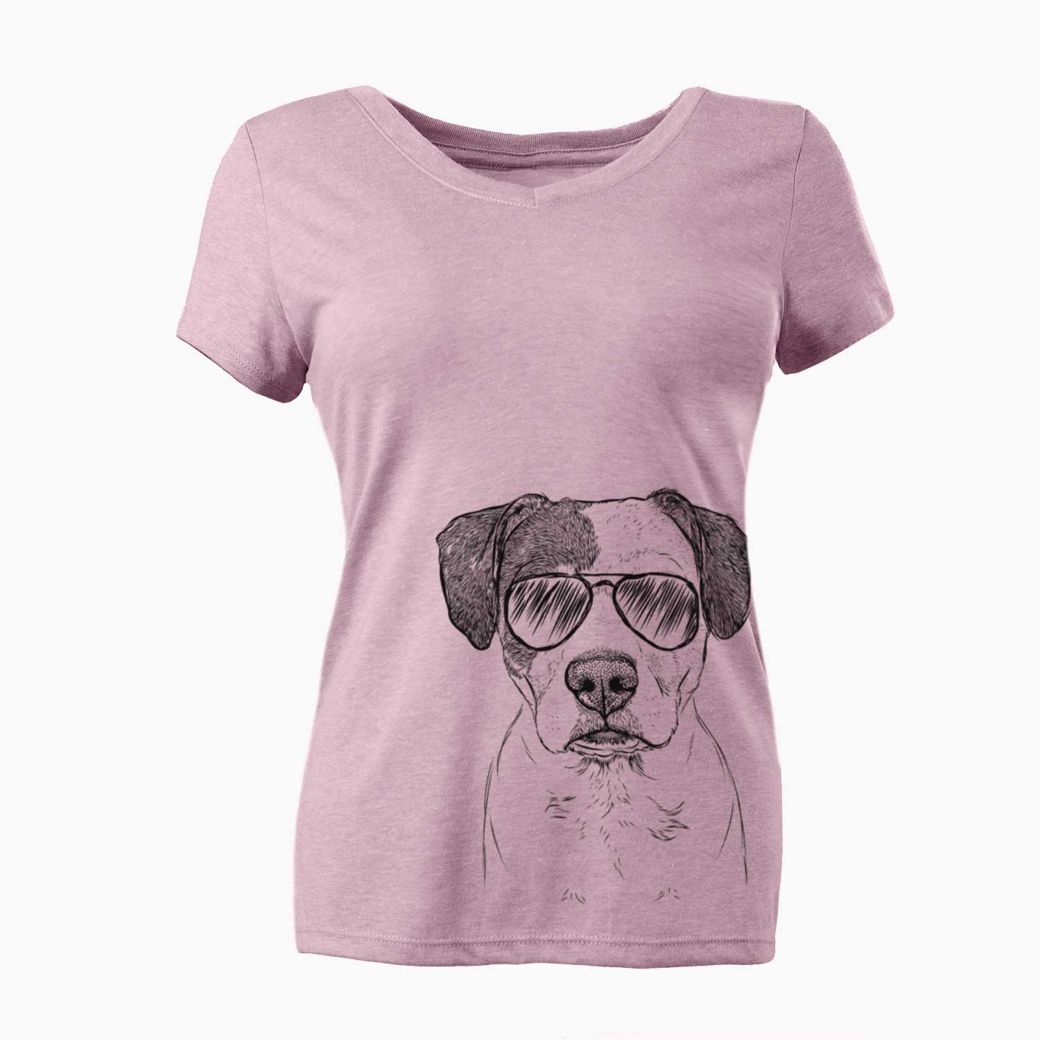 Aviator Ryleigh the Beagle Pitbull Mix - Women's V-neck Shirt