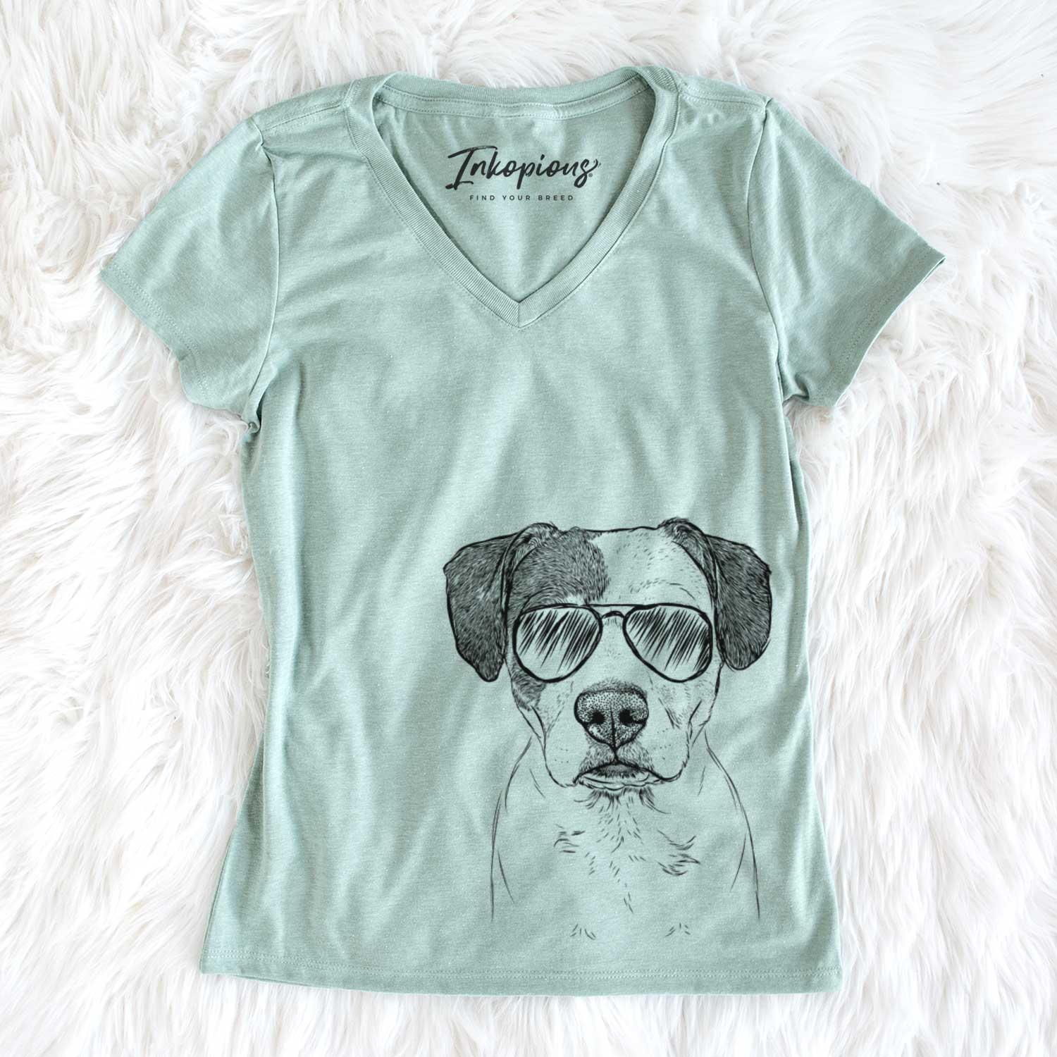 Aviator Ryleigh the Beagle Pitbull Mix - Women's V-neck Shirt