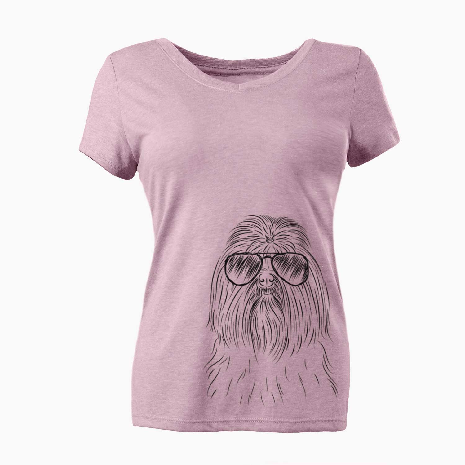 Aviator Sabine the Shih Tzu - Women's V-neck Shirt