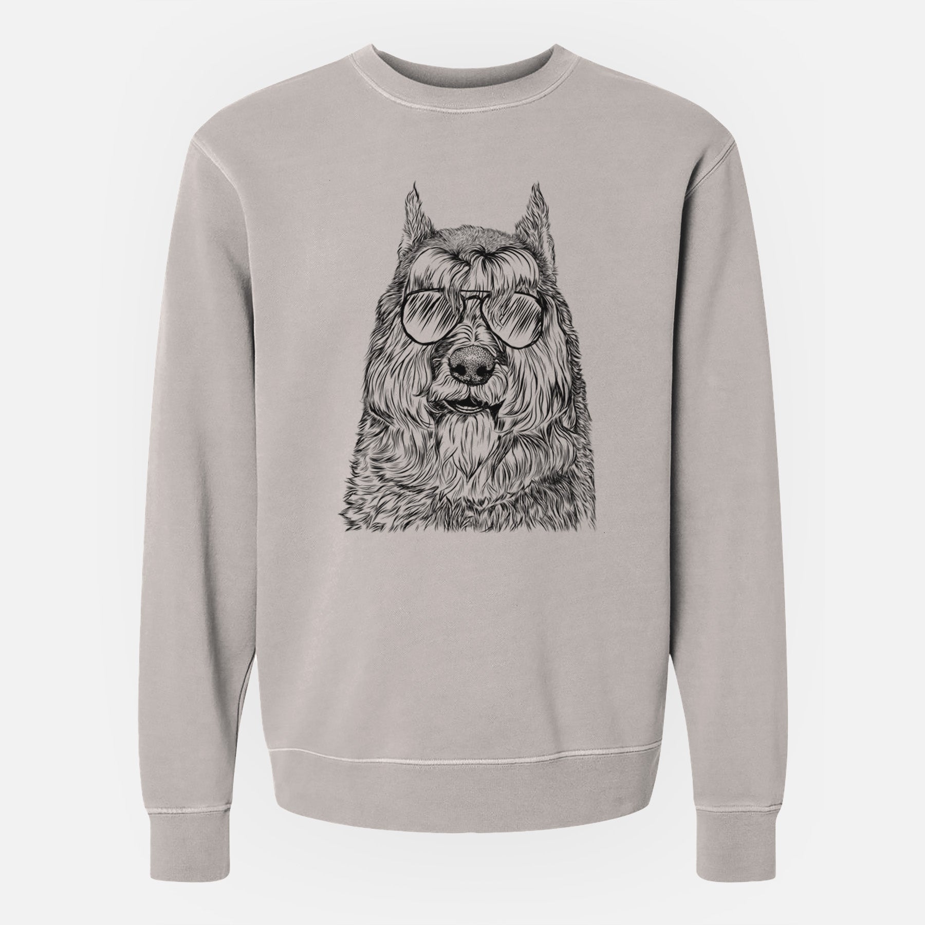 Aviator Sabre the Bouvier Des Flandres - Unisex Pigment Dyed Crew Sweatshirt