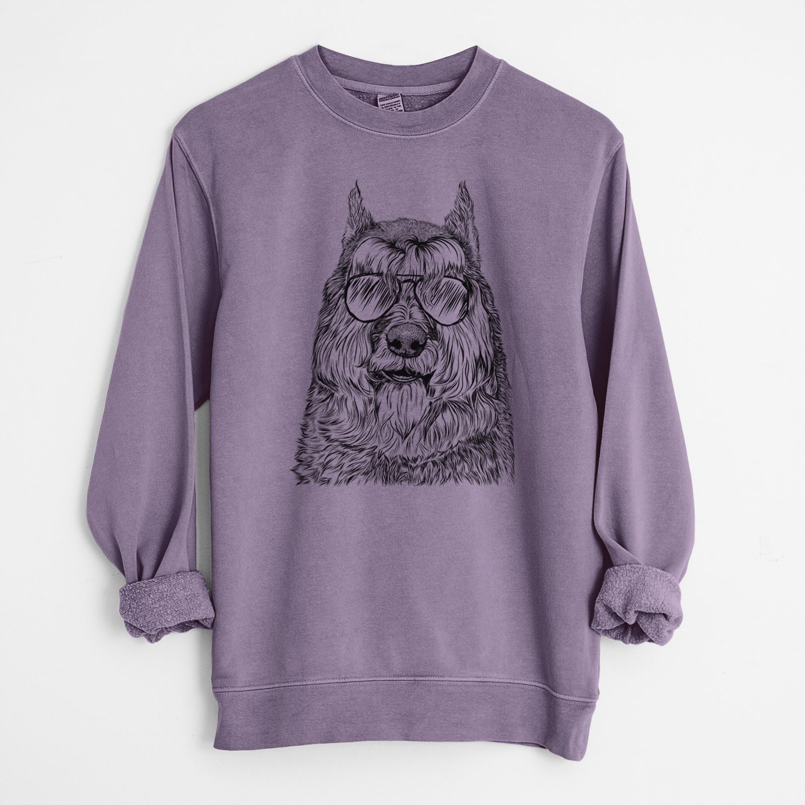Aviator Sabre the Bouvier Des Flandres - Unisex Pigment Dyed Crew Sweatshirt