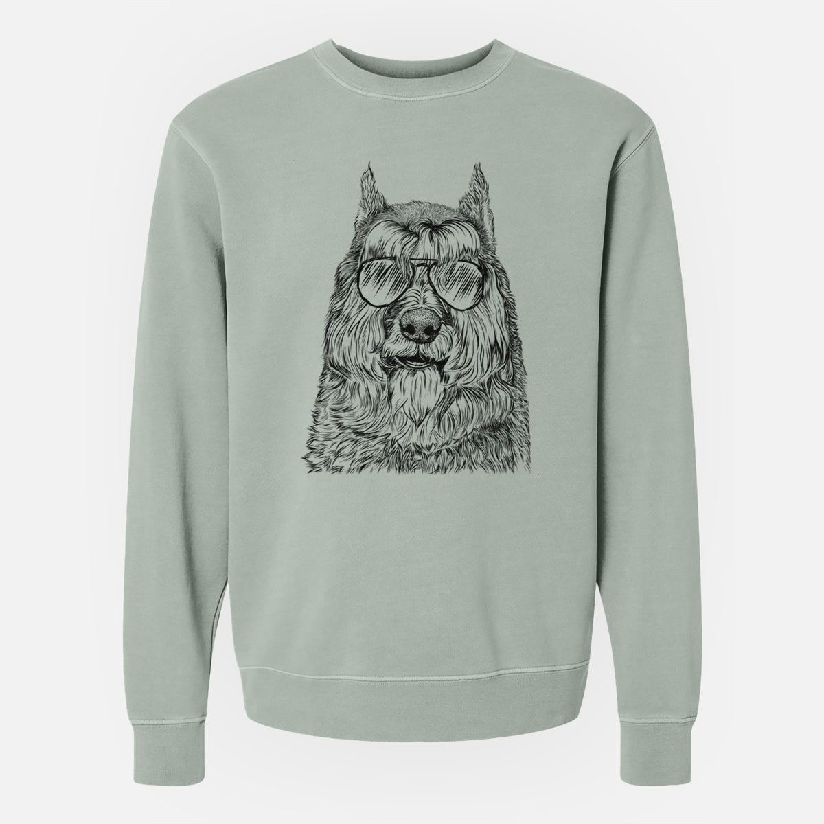Aviator Sabre the Bouvier Des Flandres - Unisex Pigment Dyed Crew Sweatshirt