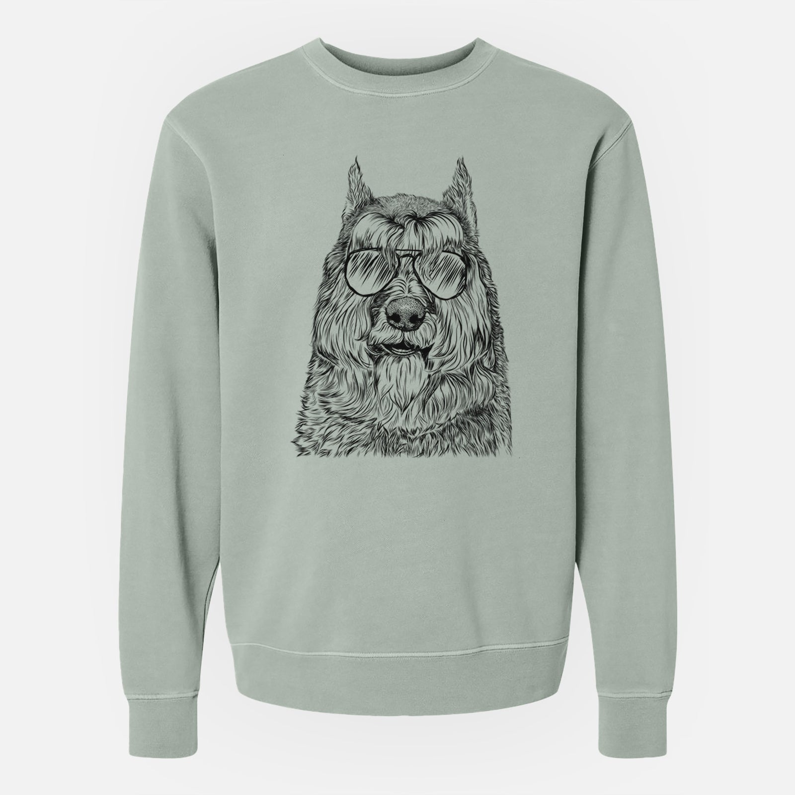 Aviator Sabre the Bouvier Des Flandres - Unisex Pigment Dyed Crew Sweatshirt