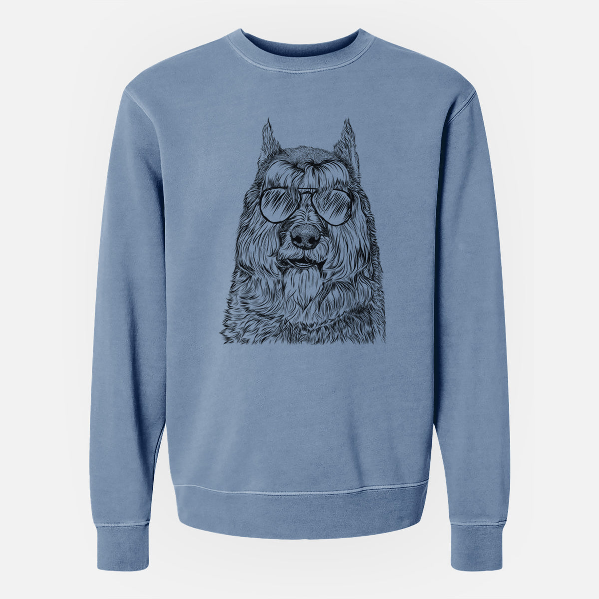 Aviator Sabre the Bouvier Des Flandres - Unisex Pigment Dyed Crew Sweatshirt