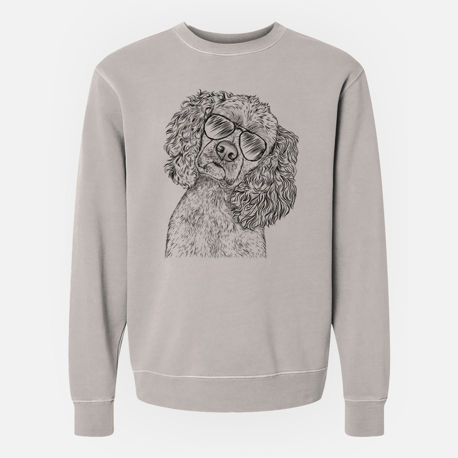 Aviator Sadie the Cocker Spaniel - Unisex Pigment Dyed Crew Sweatshirt