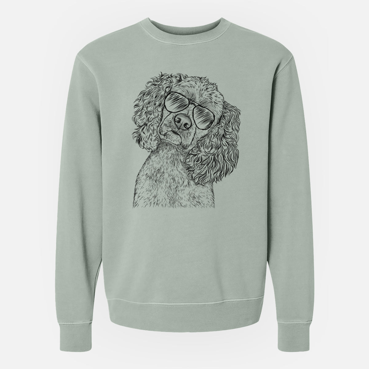 Aviator Sadie the Cocker Spaniel - Unisex Pigment Dyed Crew Sweatshirt