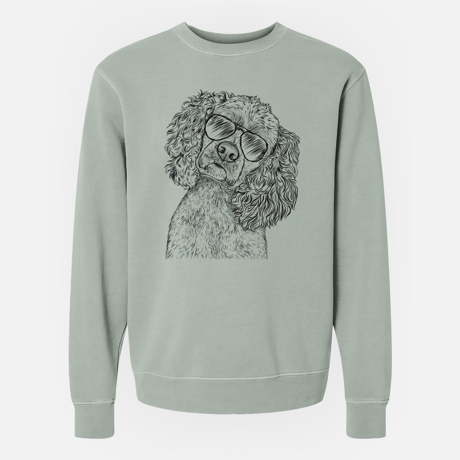 Aviator Sadie the Cocker Spaniel - Unisex Pigment Dyed Crew Sweatshirt