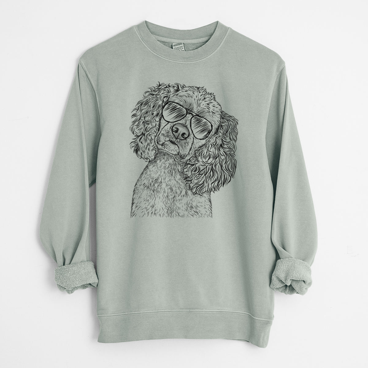 Aviator Sadie the Cocker Spaniel - Unisex Pigment Dyed Crew Sweatshirt
