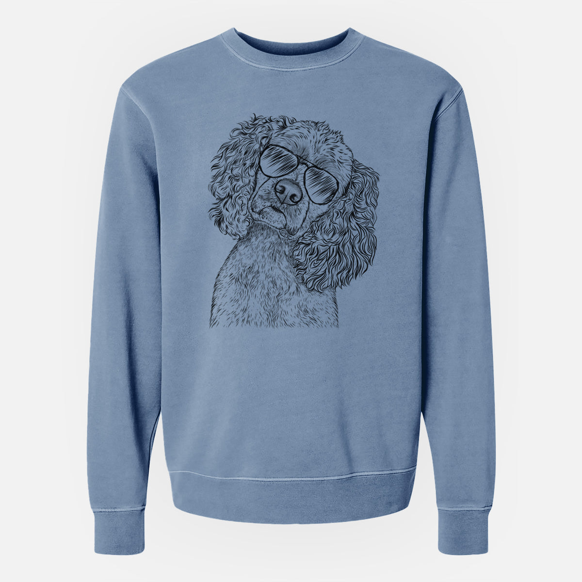 Aviator Sadie the Cocker Spaniel - Unisex Pigment Dyed Crew Sweatshirt
