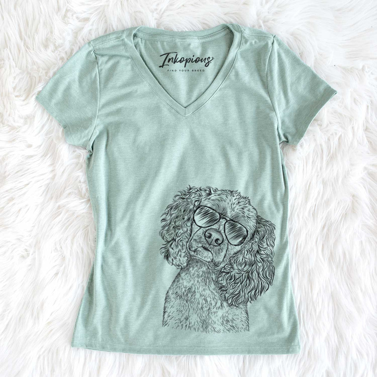 Aviator Sadie the Cocker Spaniel - Women's V-neck Shirt