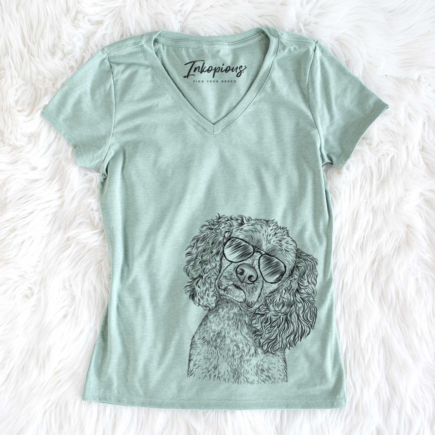 Aviator Sadie the Cocker Spaniel - Women's V-neck Shirt