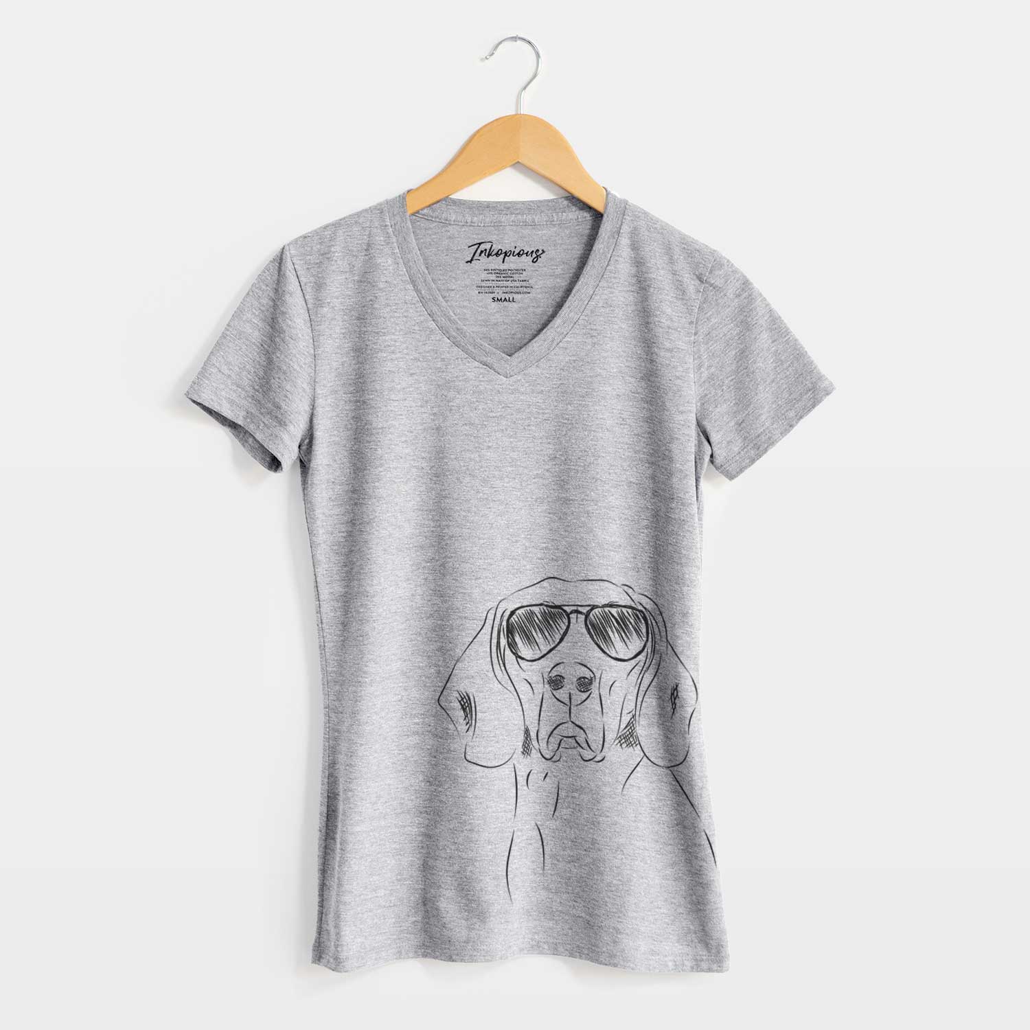 Aviator Sagan the Coonhound - Women's V-neck Shirt