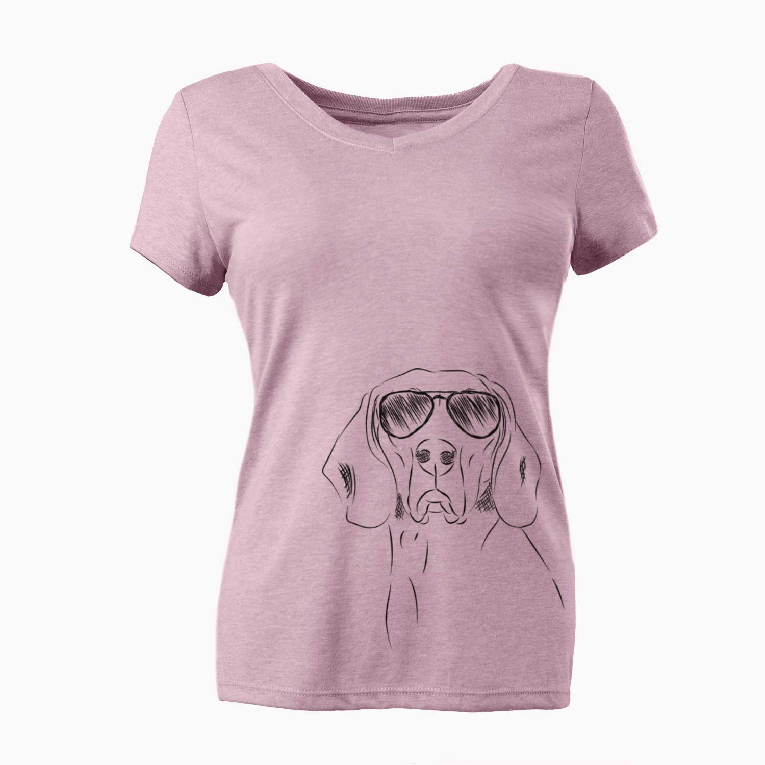 Aviator Sagan the Coonhound - Women's V-neck Shirt