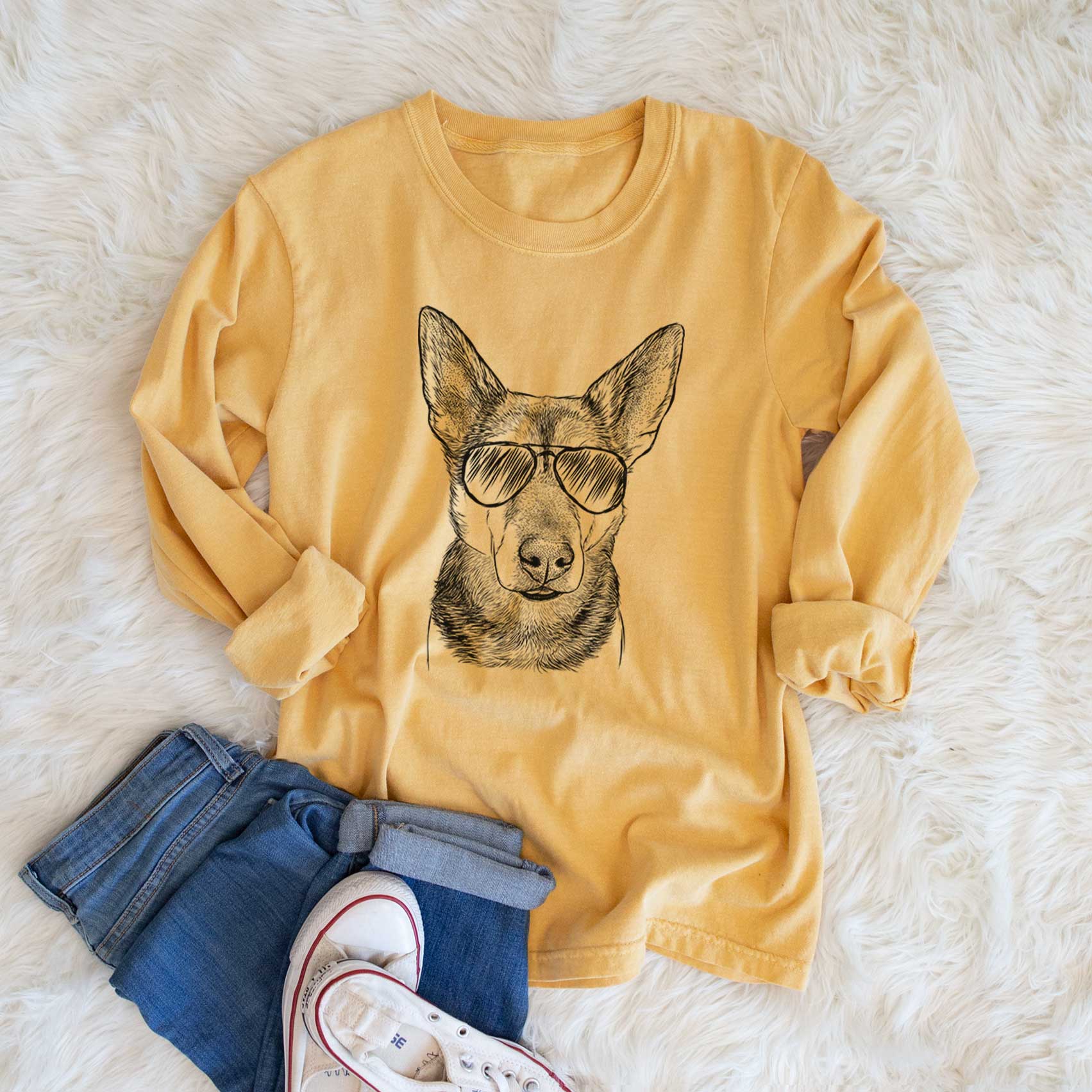 Aviators Sammie the Mixed Breed - Heavyweight 100% Cotton Long Sleeve