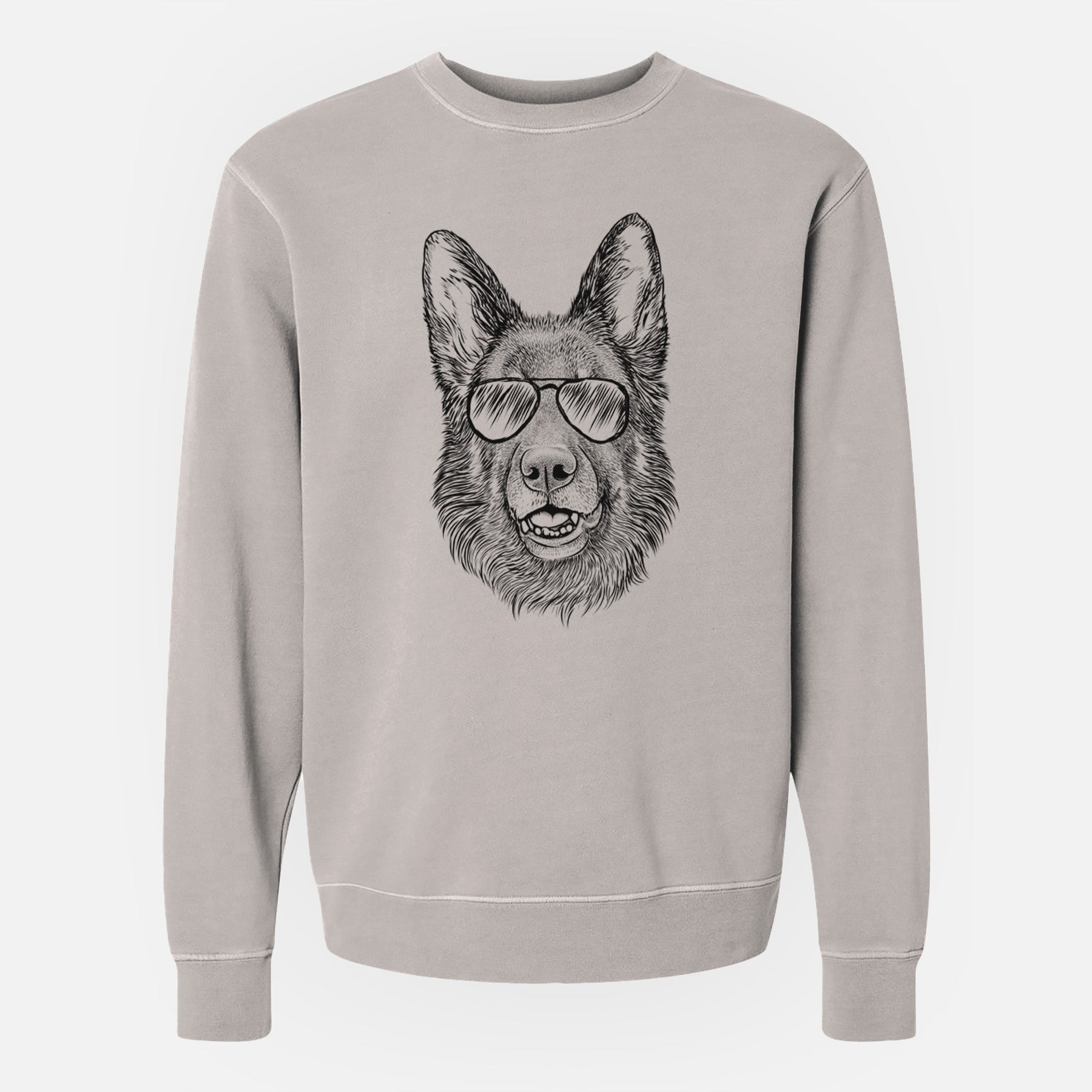 Aviator Sammie the German Shepherd - Unisex Pigment Dyed Crew Sweatshirt