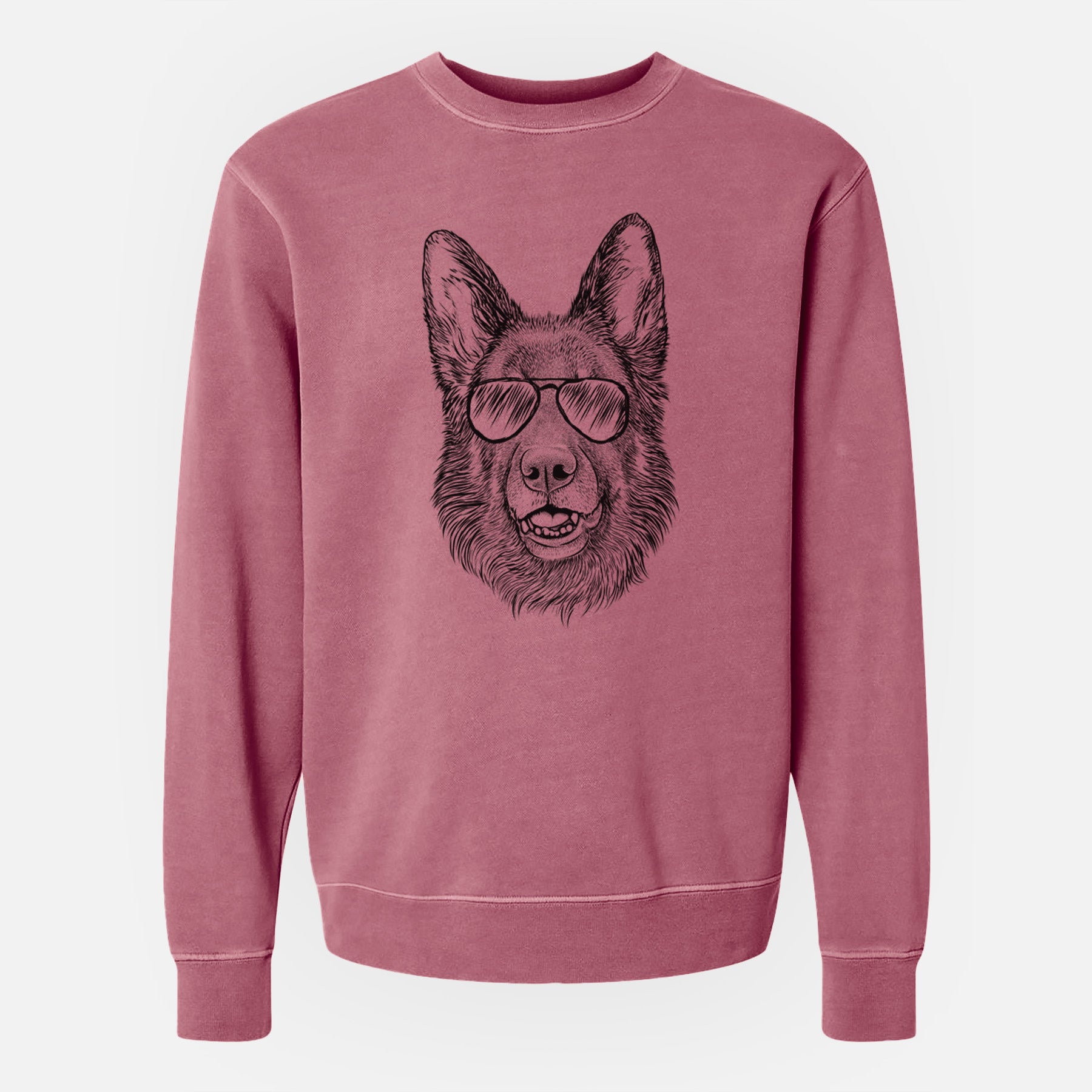 Aviator Sammie the German Shepherd - Unisex Pigment Dyed Crew Sweatshirt