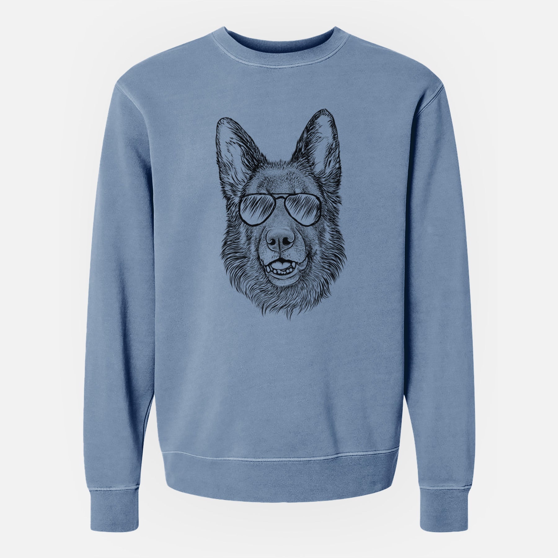 Aviator Sammie the German Shepherd - Unisex Pigment Dyed Crew Sweatshirt