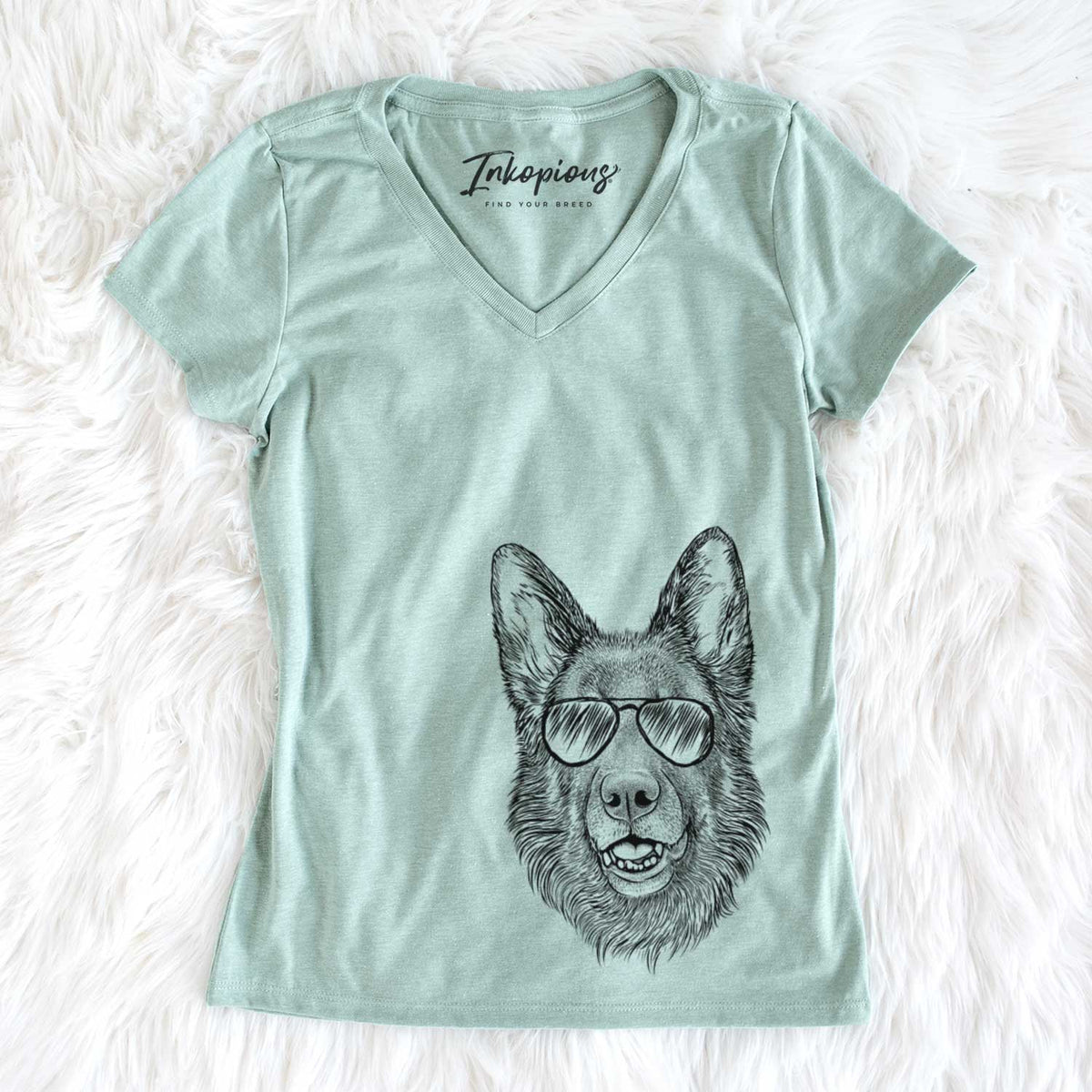 Sammie the German Shepherd - Women's V-neck Shirt