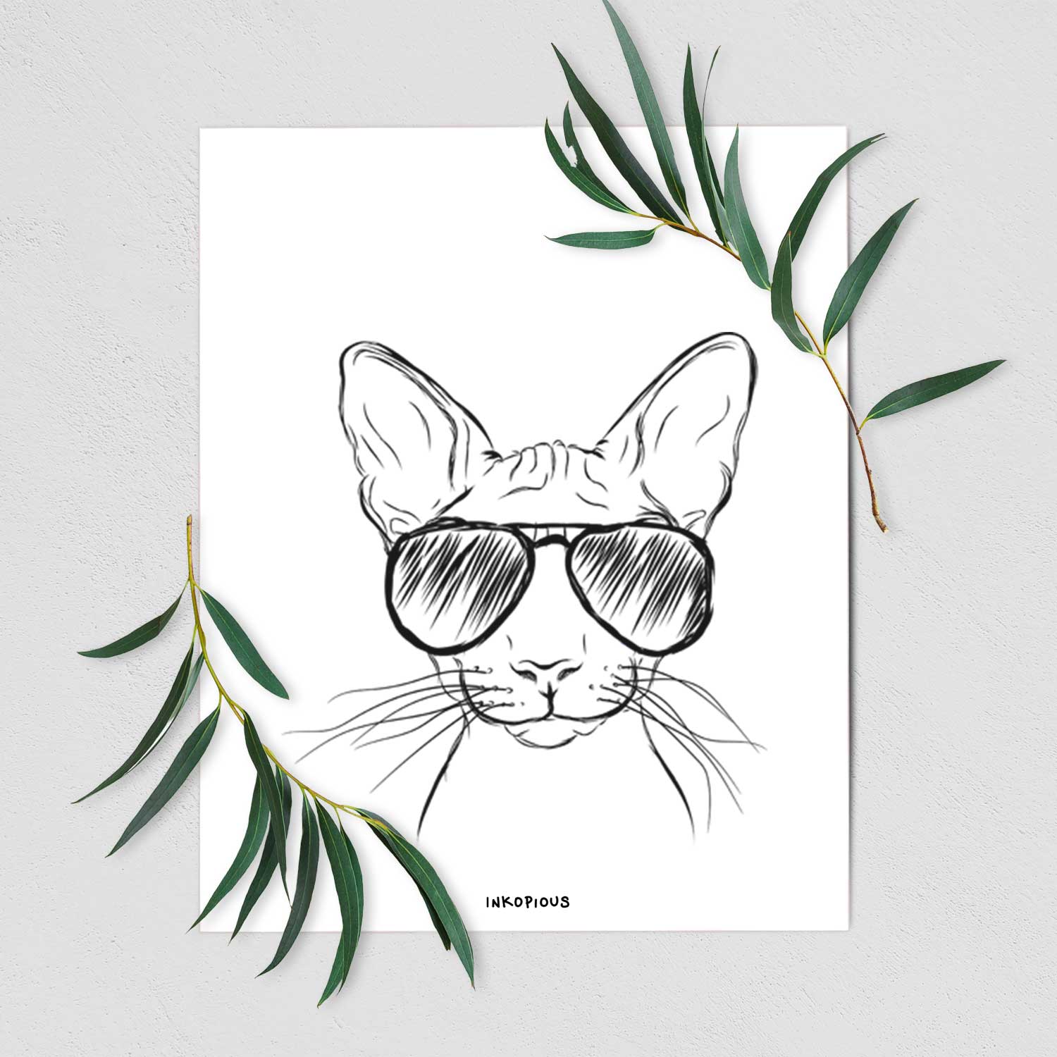 Sammy the Spinx Cat Art Print