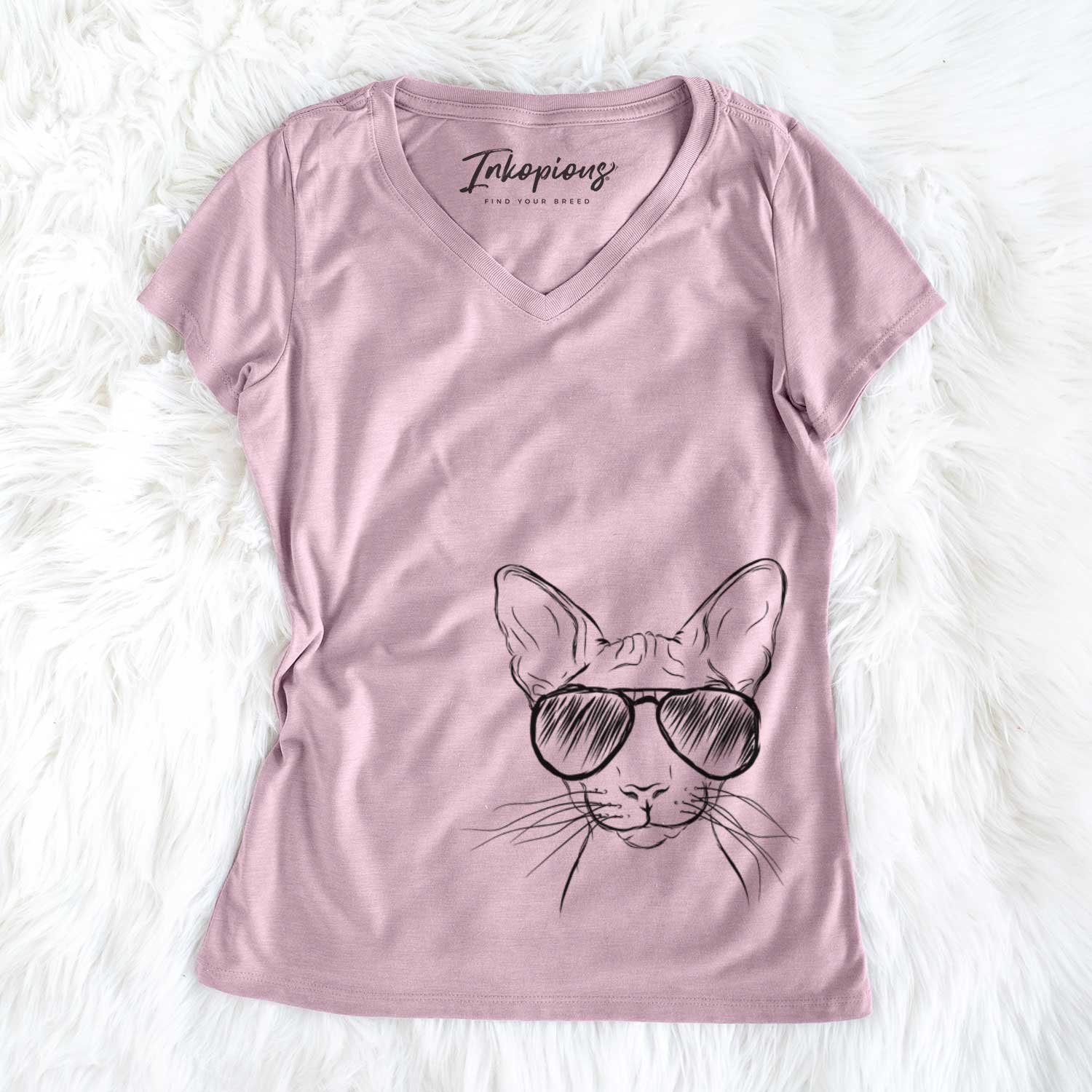 Sammy the Spinx Cat - Women's V-neck Shirt