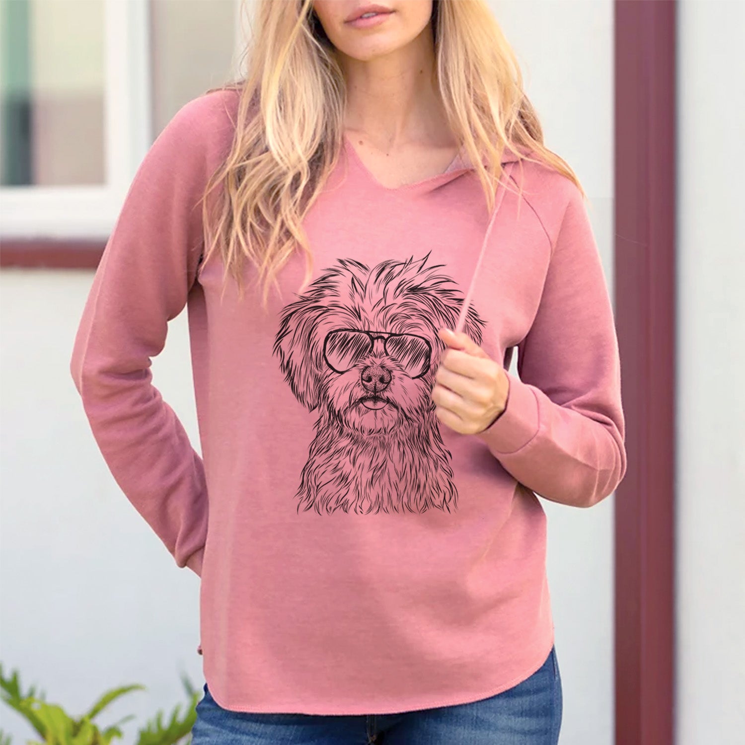 Aviator Sammy the Shorkie - Cali Wave Hooded Sweatshirt