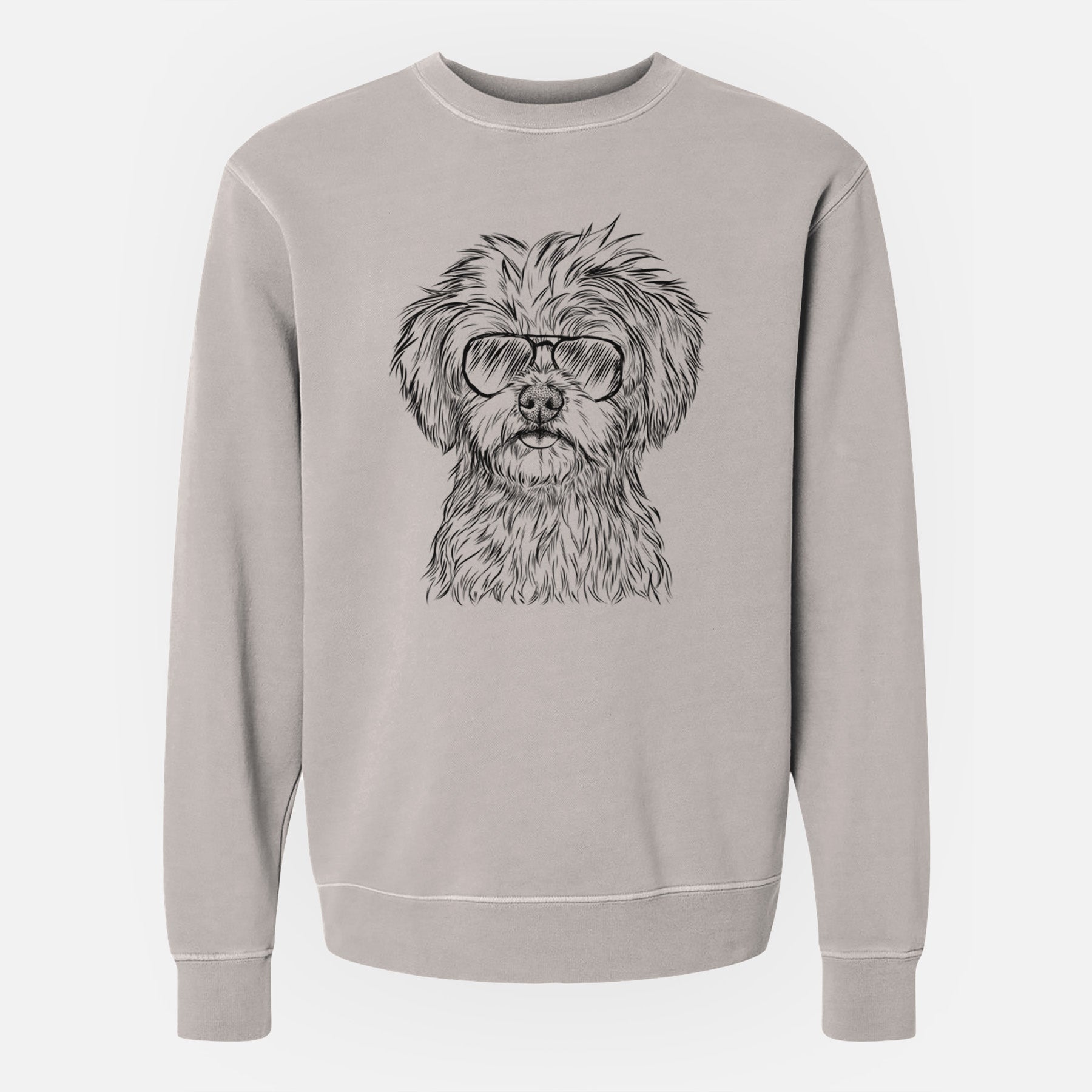 Aviator Sammy the Shorkie - Unisex Pigment Dyed Crew Sweatshirt