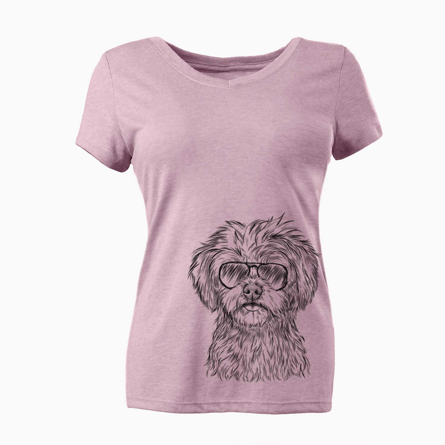 Aviator Sammy the Shorkie - Women's V-neck Shirt