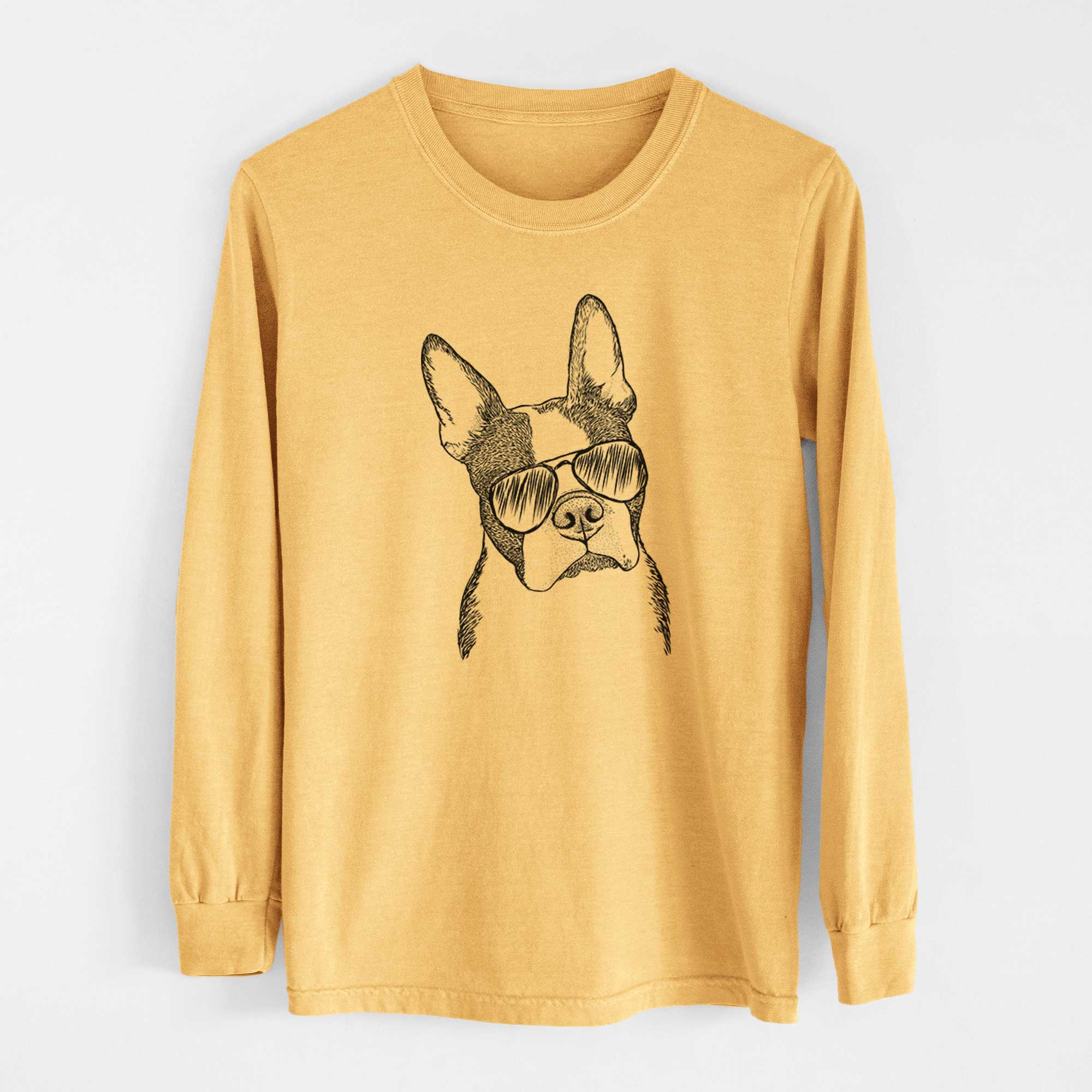 Aviators Samuel the Boston Terrier - Heavyweight 100% Cotton Long Sleeve