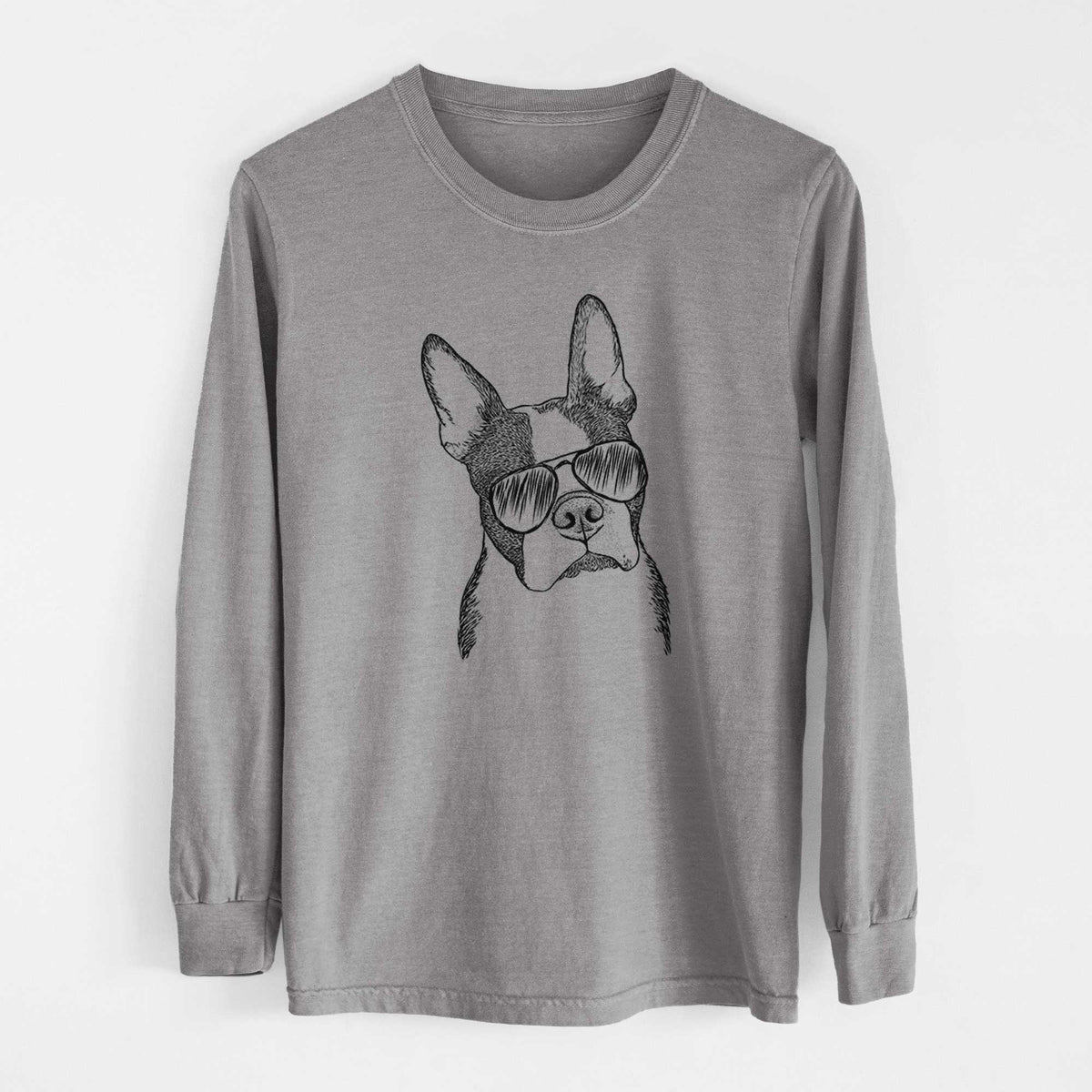 Aviators Samuel the Boston Terrier - Heavyweight 100% Cotton Long Sleeve