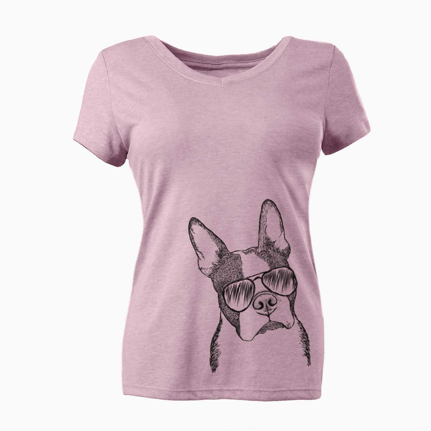 Aviator Samuel the Boston Terrier - Women's V-neck Shirt