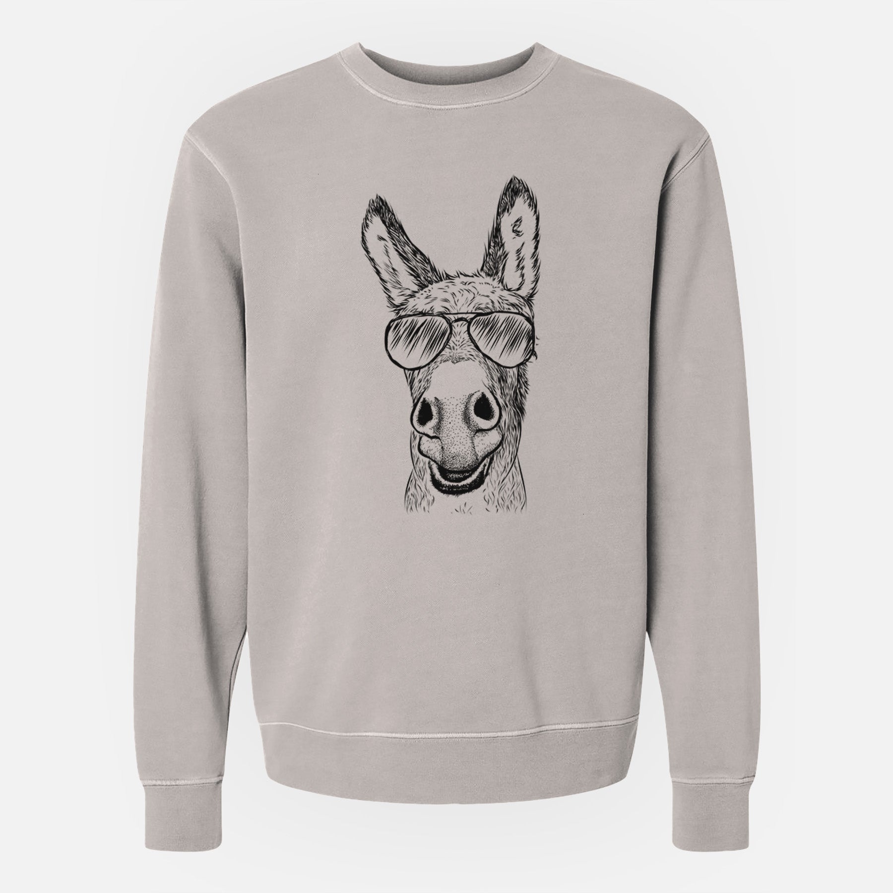 Aviator Samule the Donkey - Unisex Pigment Dyed Crew Sweatshirt