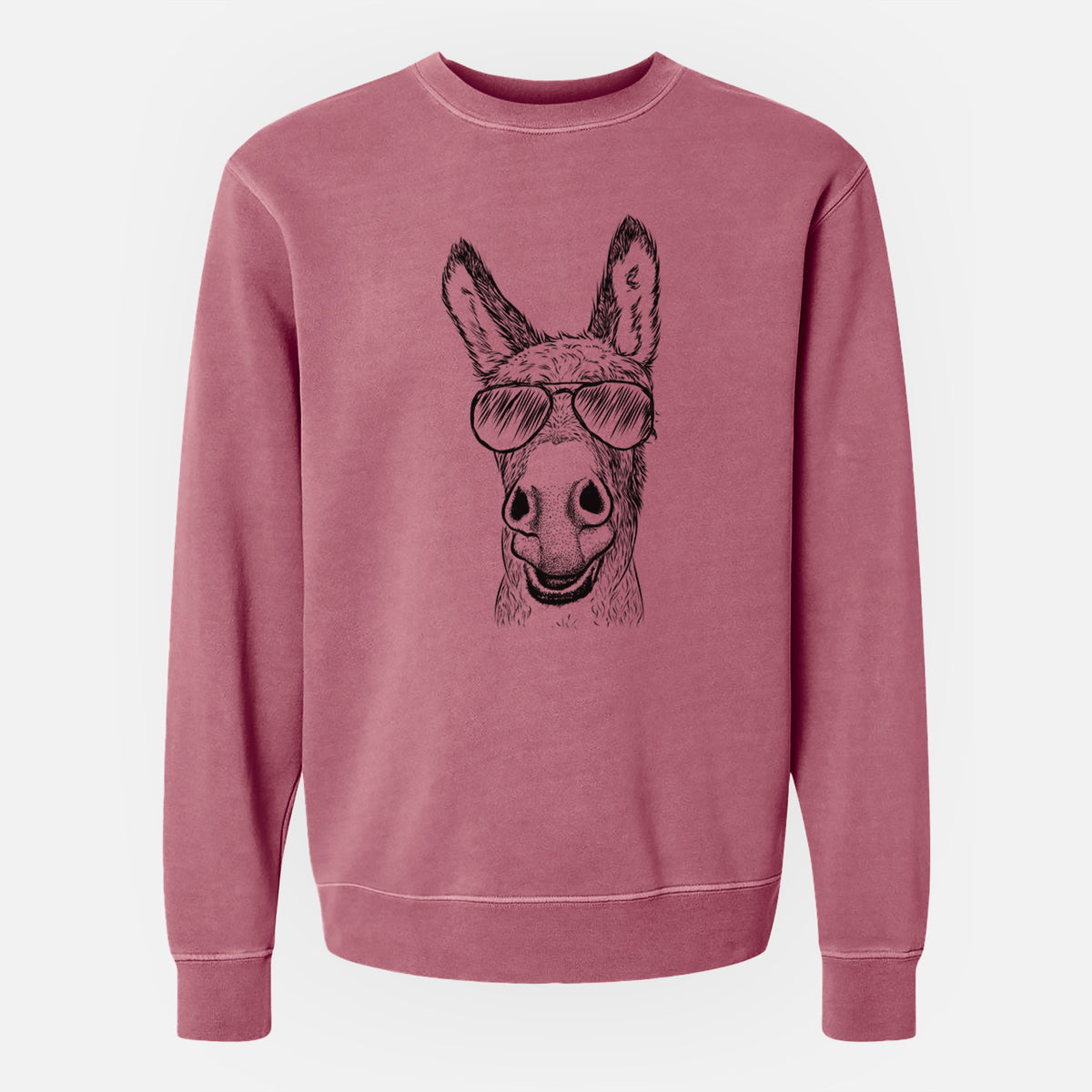 Aviator Samule the Donkey - Unisex Pigment Dyed Crew Sweatshirt