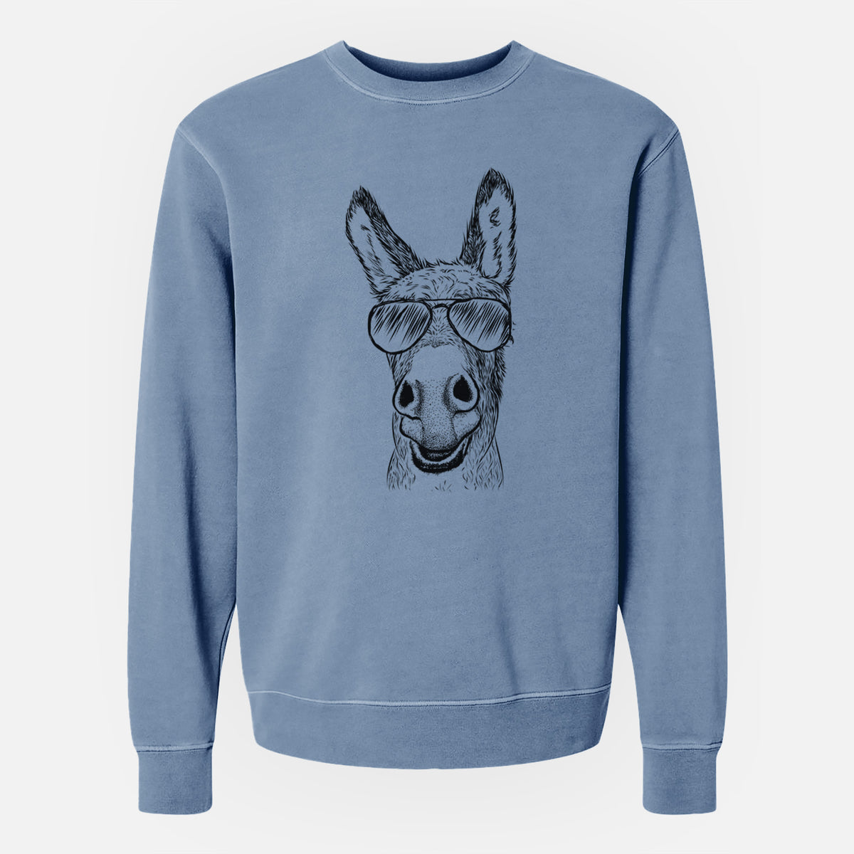 Aviator Samule the Donkey - Unisex Pigment Dyed Crew Sweatshirt