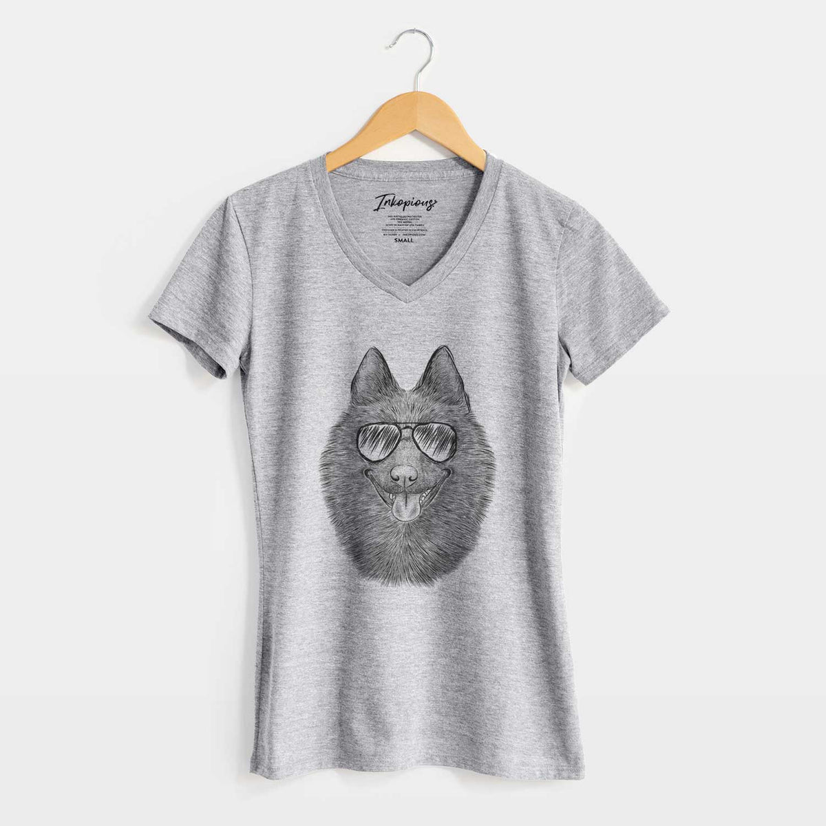 Aviator Sander the Schipperke - Women's V-neck Shirt