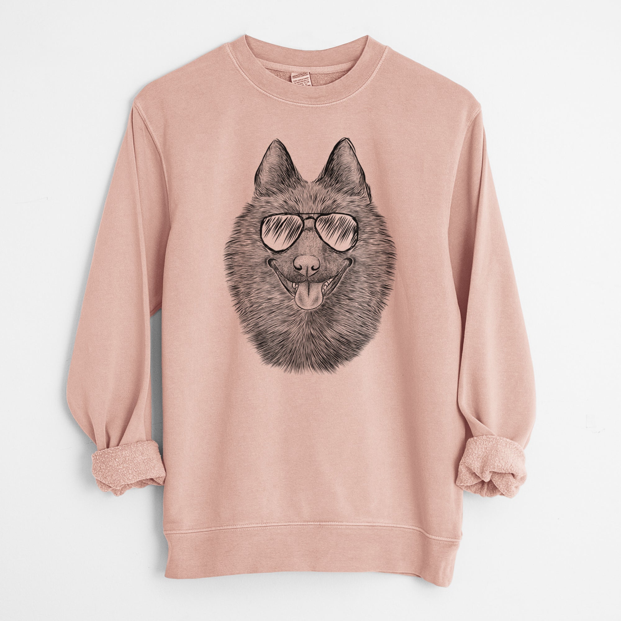 Aviator Sander the Schipperke - Unisex Pigment Dyed Crew Sweatshirt