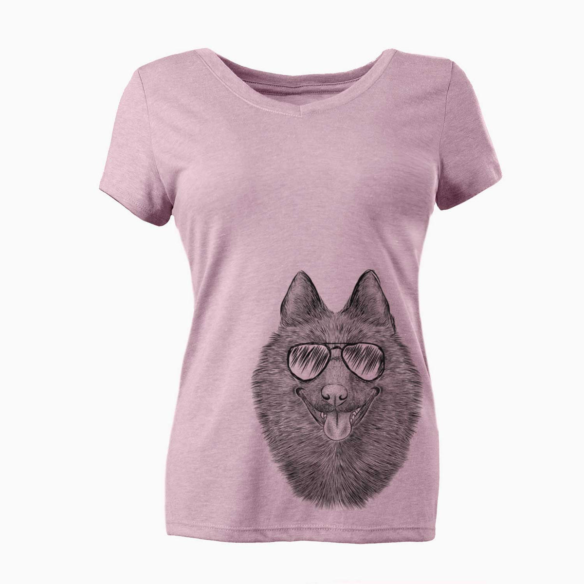 Aviator Sander the Schipperke - Women's V-neck Shirt