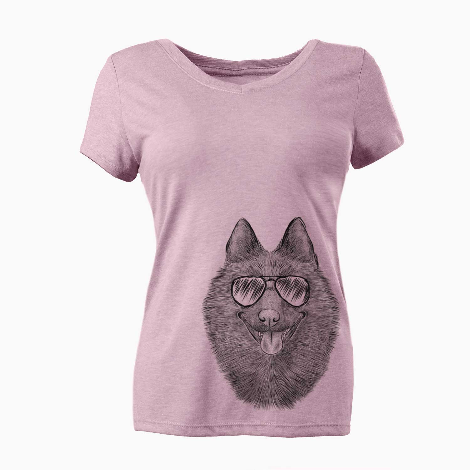 Aviator Sander the Schipperke - Women's V-neck Shirt