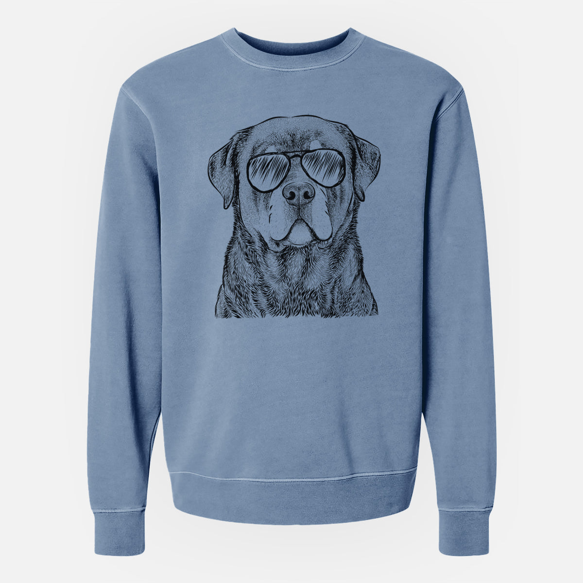 Aviator Sarge the Rottweiler - Unisex Pigment Dyed Crew Sweatshirt