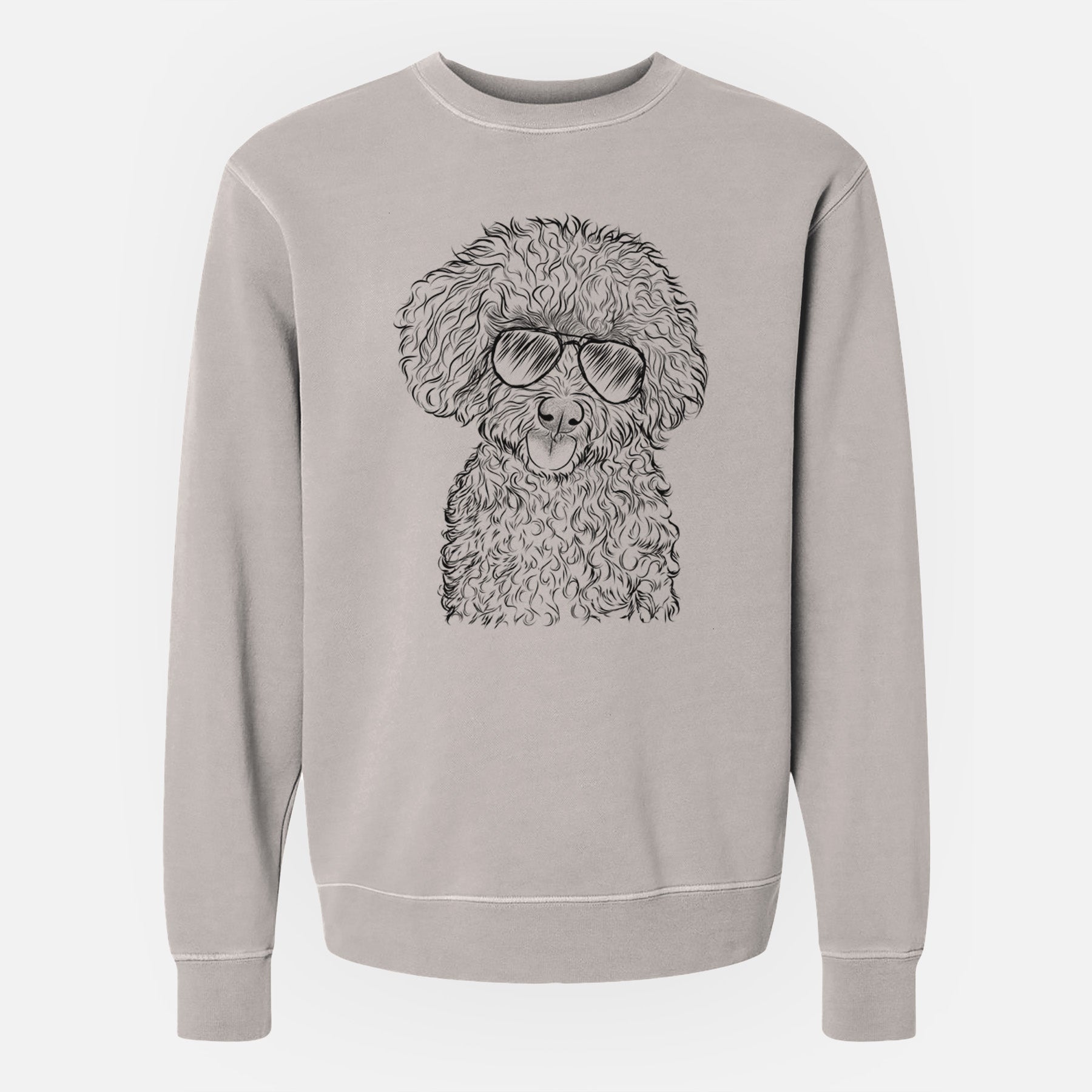 Aviator Satsu the Micro Teacup Poodle - Unisex Pigment Dyed Crew Sweatshirt