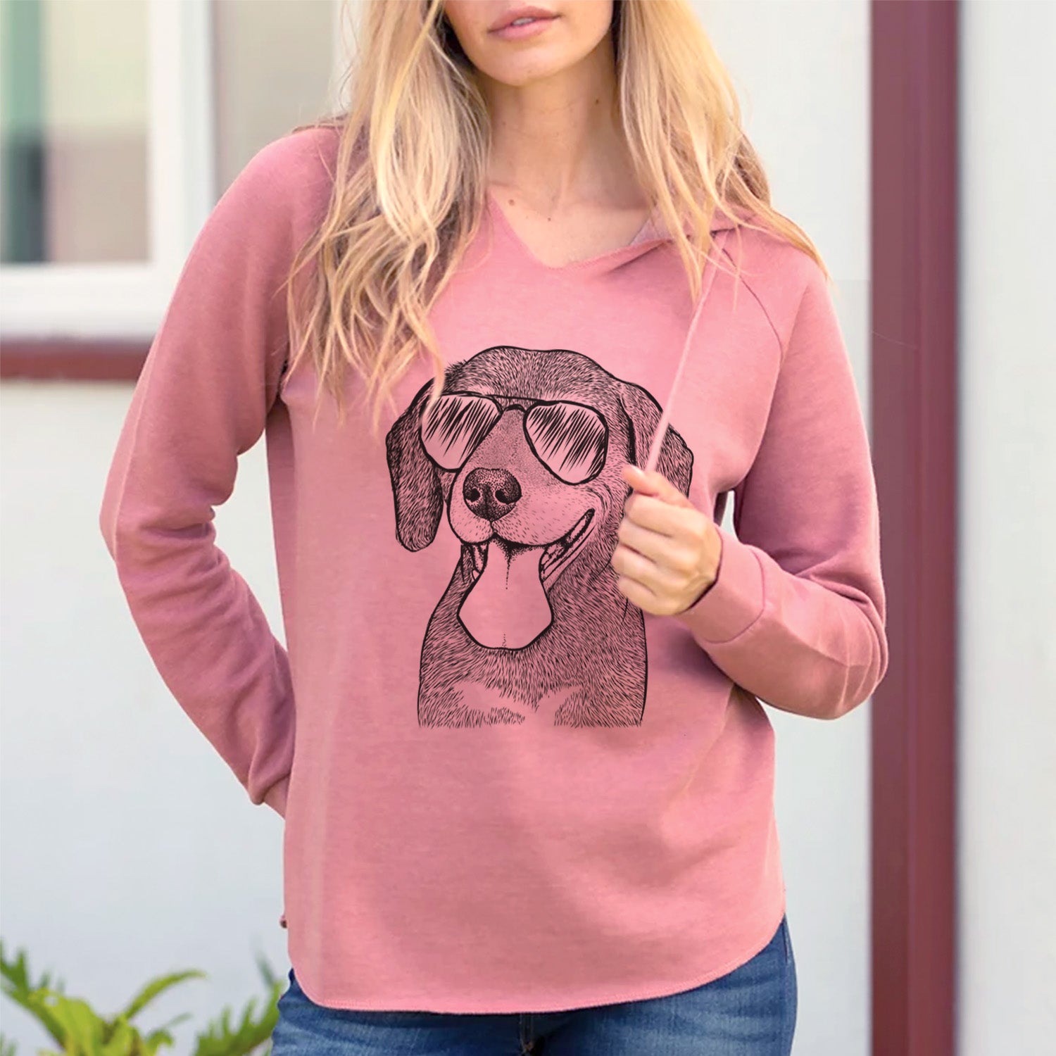 Aviator Scarlett the Beagle - Cali Wave Hooded Sweatshirt