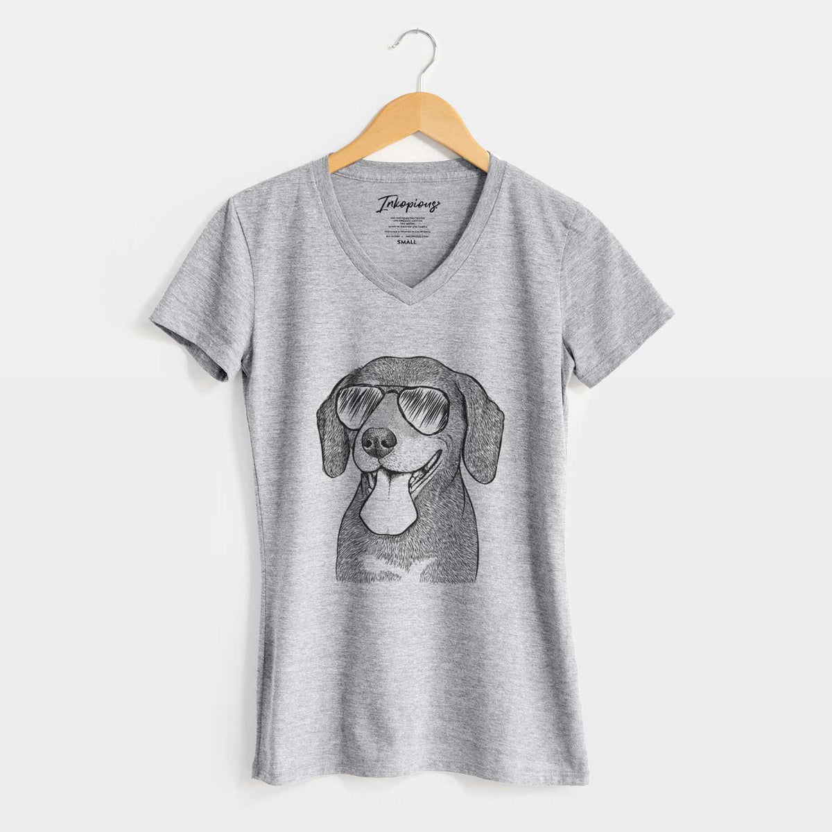 Aviator Scarlett the Beagle - Women's V-neck Shirt