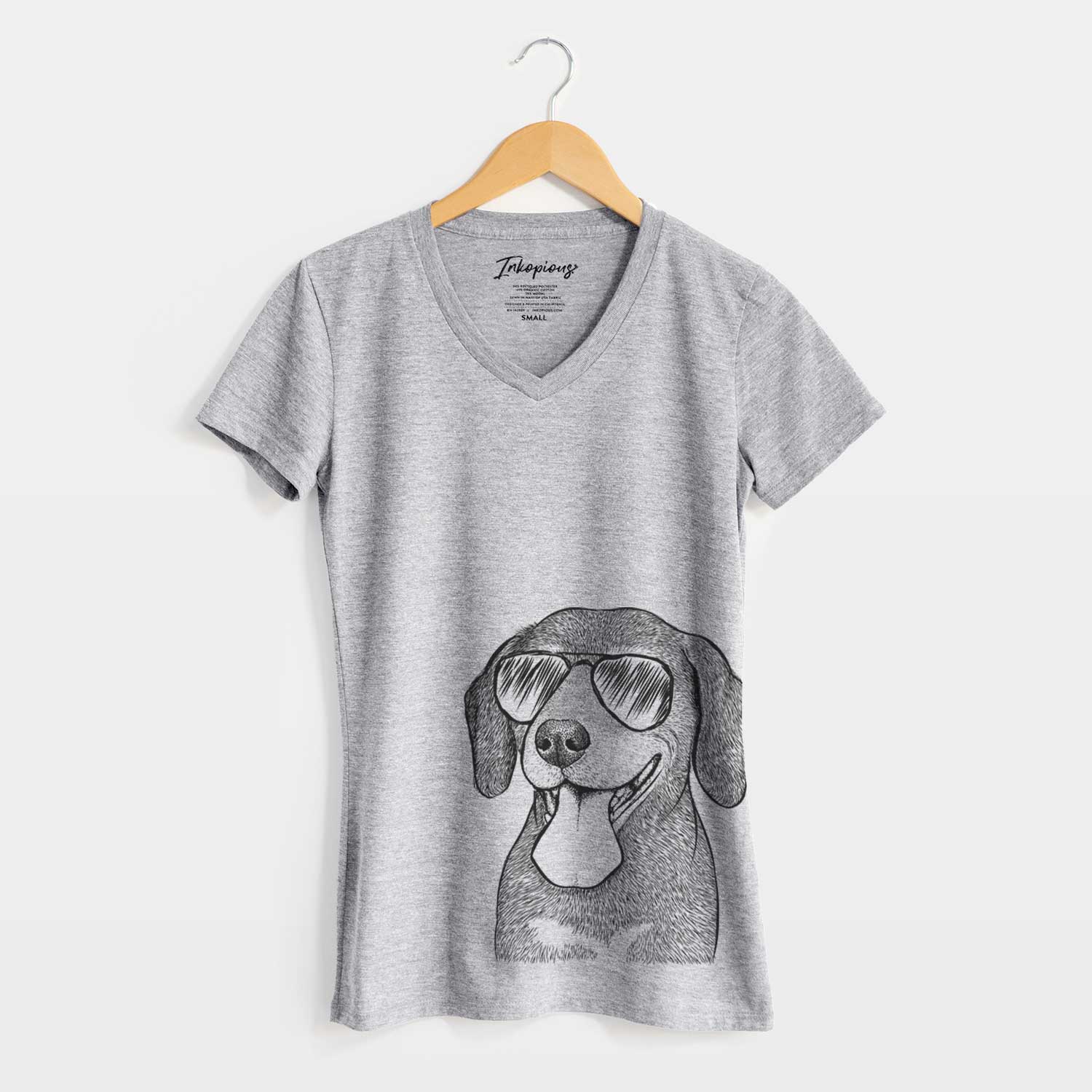 Aviator Scarlett the Beagle - Women's V-neck Shirt