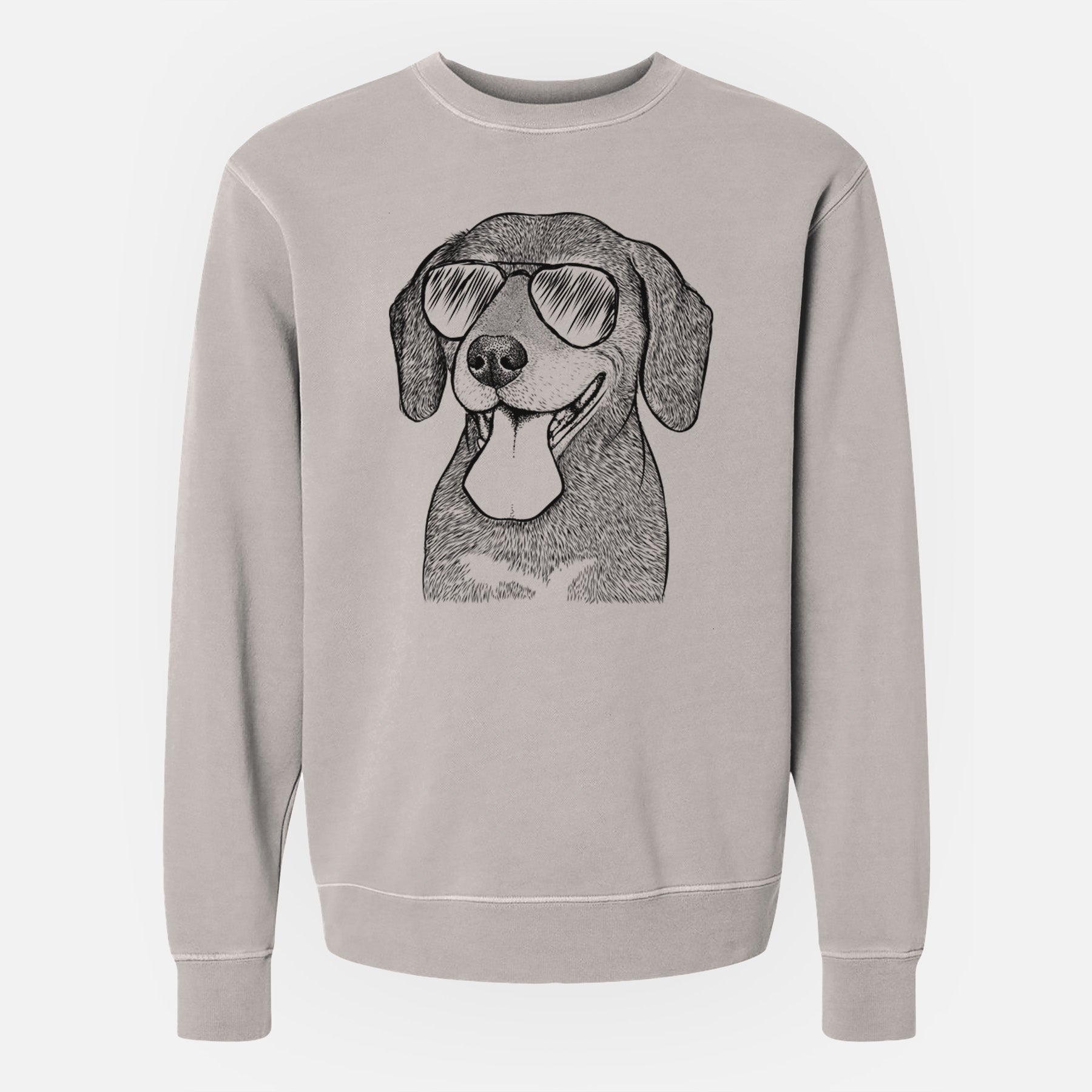 Aviator Scarlett the Beagle - Unisex Pigment Dyed Crew Sweatshirt