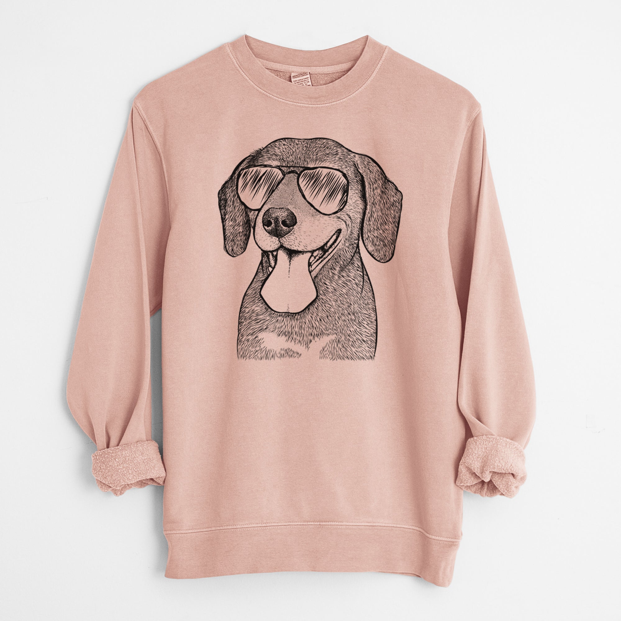 Aviator Scarlett the Beagle - Unisex Pigment Dyed Crew Sweatshirt