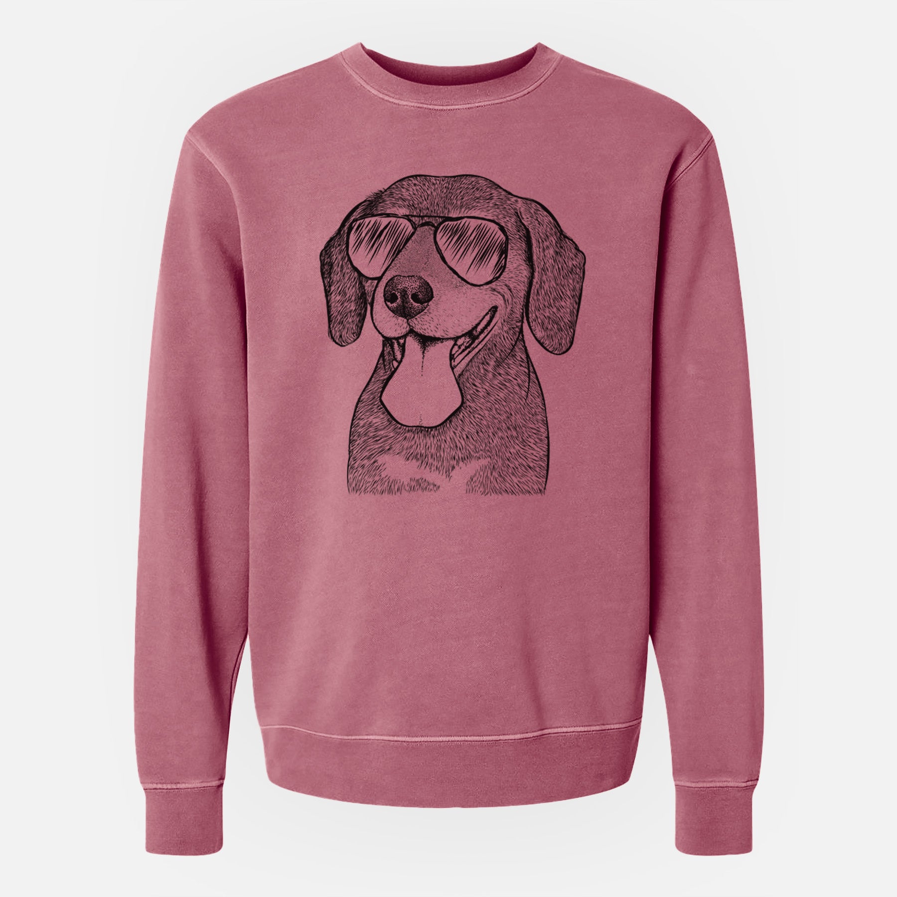 Aviator Scarlett the Beagle - Unisex Pigment Dyed Crew Sweatshirt