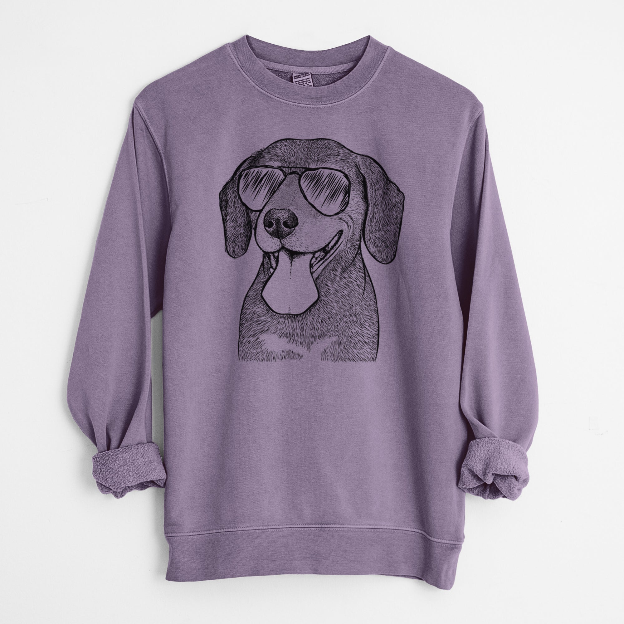 Aviator Scarlett the Beagle - Unisex Pigment Dyed Crew Sweatshirt