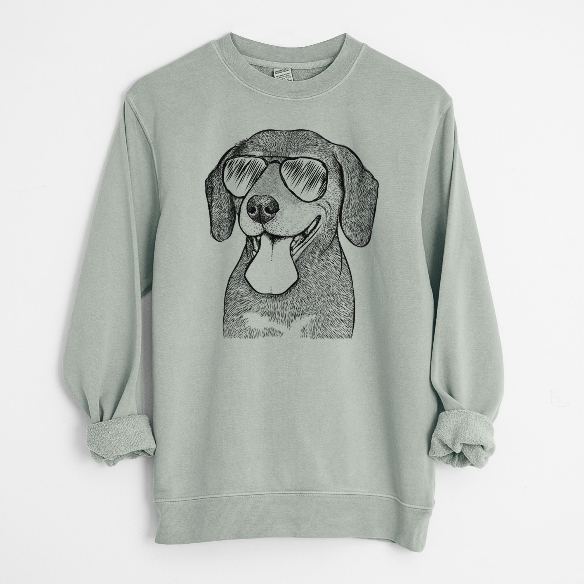 Aviator Scarlett the Beagle - Unisex Pigment Dyed Crew Sweatshirt