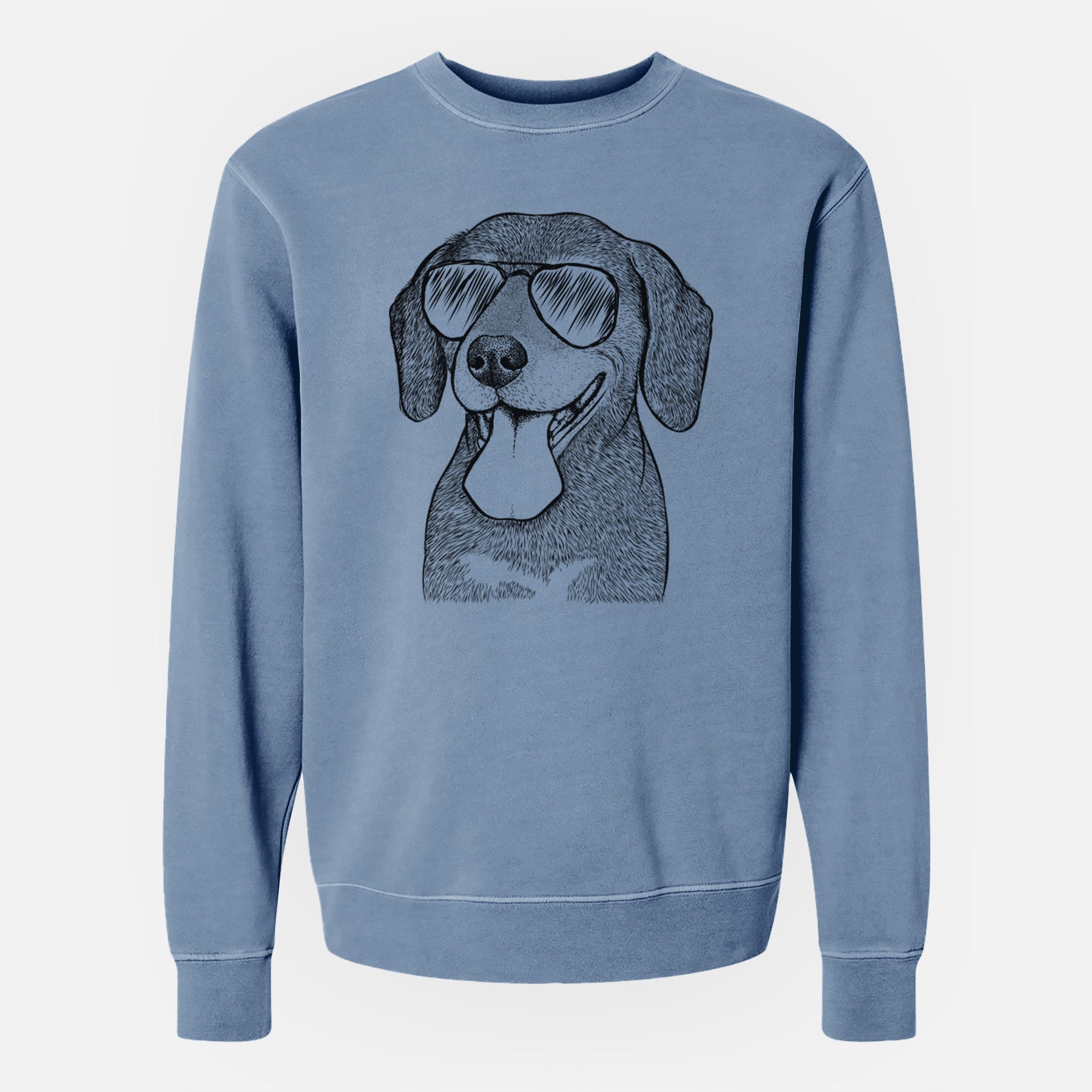 Aviator Scarlett the Beagle - Unisex Pigment Dyed Crew Sweatshirt