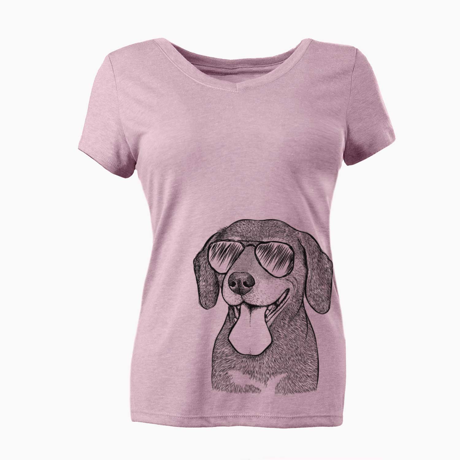Aviator Scarlett the Beagle - Women's V-neck Shirt